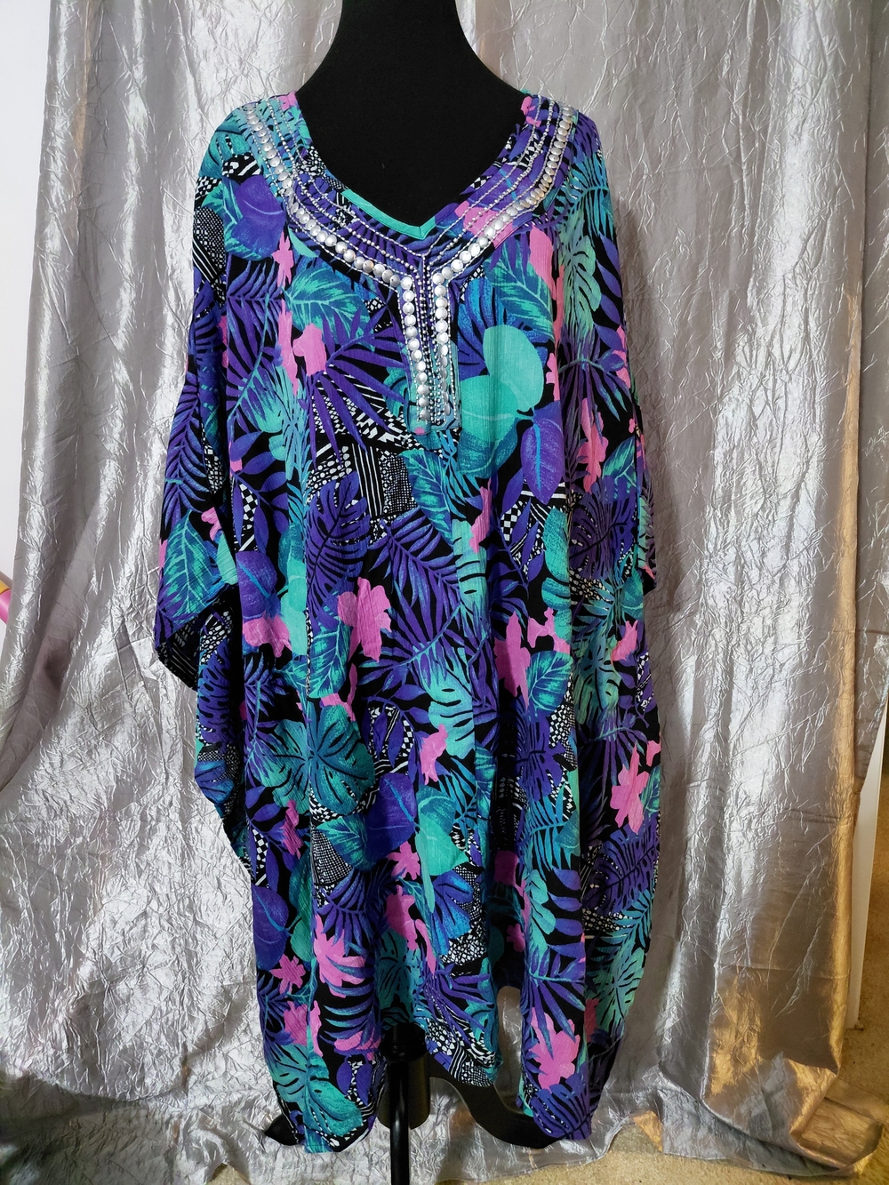 Swimsuits For All Beach coverup Tropical Beaded Kaftan  NTW